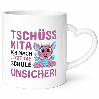 Tschüss Kita | Einschulung süßer Drachen Schulstart lustiger Spruch Geschenk