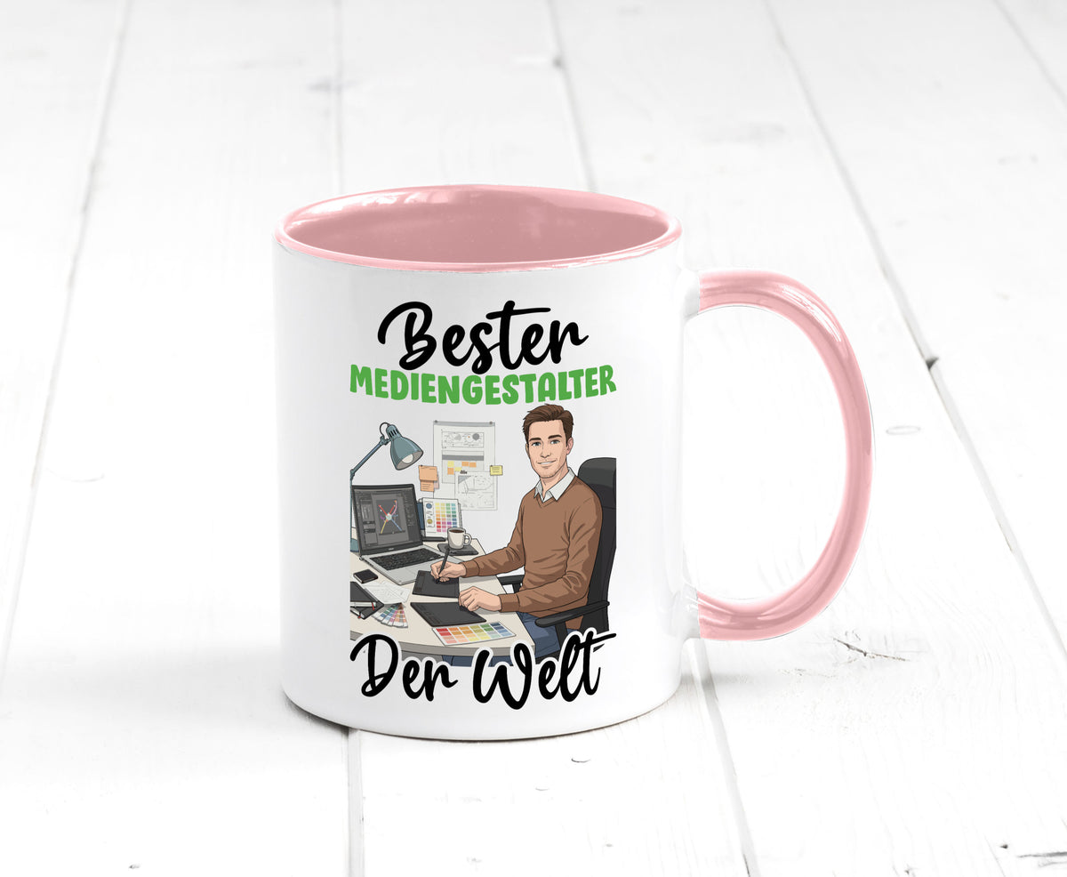 Bester Mediengestalter | Medien v2 Geschenk Humor Geschenkidee lustiger Spruch Tasse