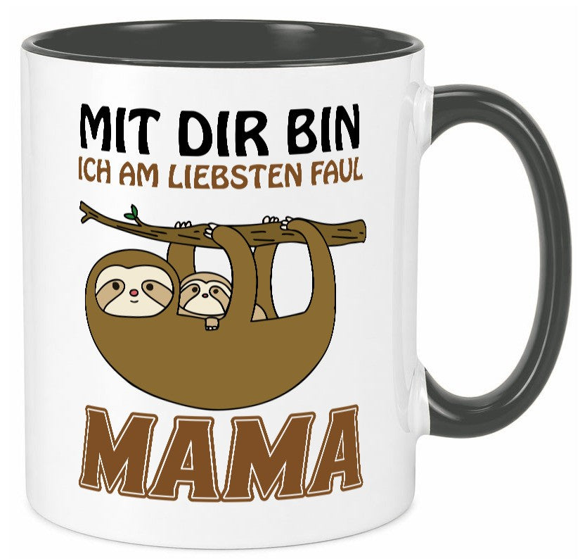 Faultiermama lustig Familie Geschenkidee Geschenk Tasse