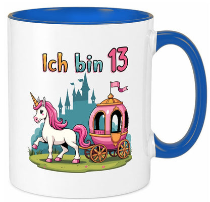 13. Geburtstag | Prinzessin in Kutsche Einhorn Geschenk Geschenkidee lustiger Tasse