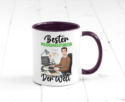 Bester Mediengestalter | Medien v2 Geschenk Humor Geschenkidee lustiger Spruch Tasse