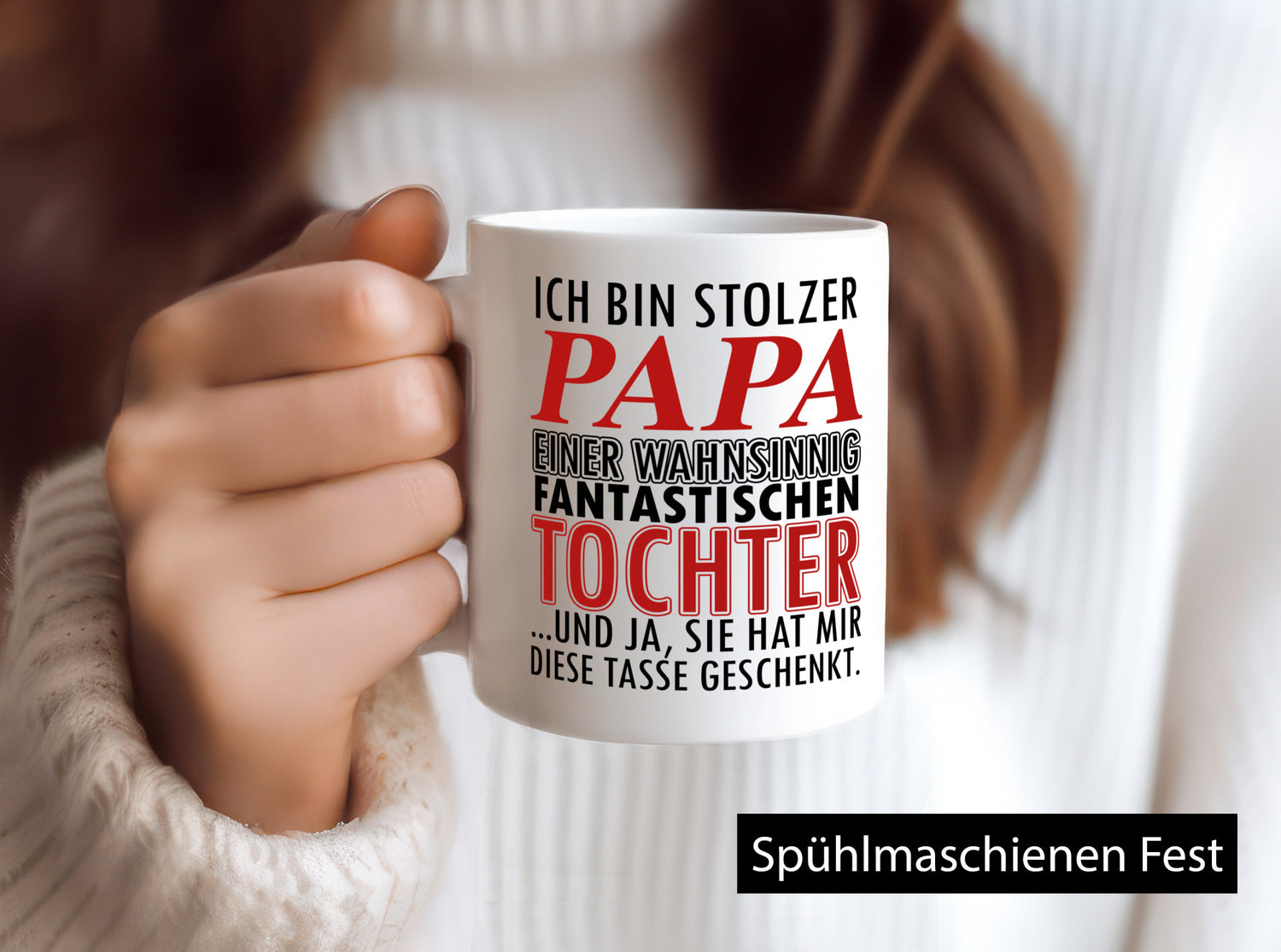 Stolzer Vater v2 lustiger Spruch Geschenk Familie Geschenkidee Tasse