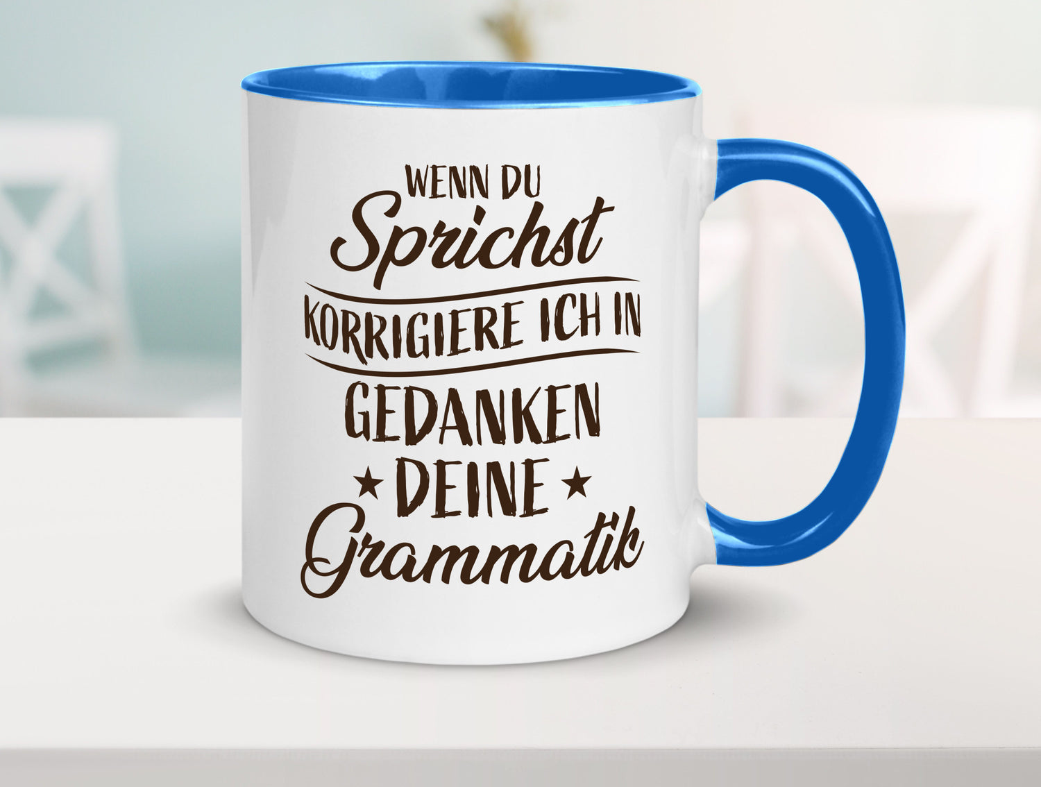 Grammatik korrigieren während du sprichst | Sterne lustig Humor Geschenkidee