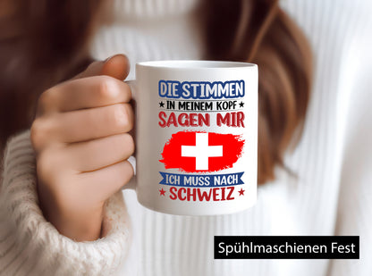 Schweiz | Urlaub Stimmen in meinem Kopf Traumland v2 lustig Humor Geschenkidee