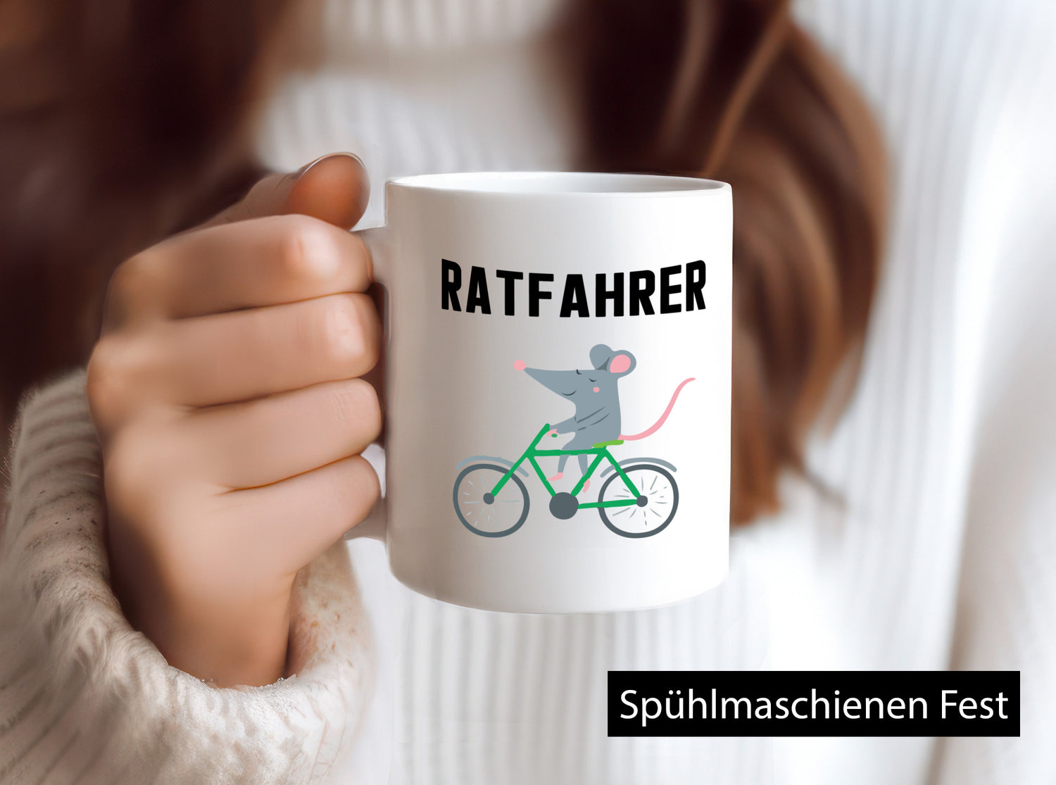 Ratfahrer Motiv | Radfahrer Tasse Ratte lustig Geschenkidee Humor