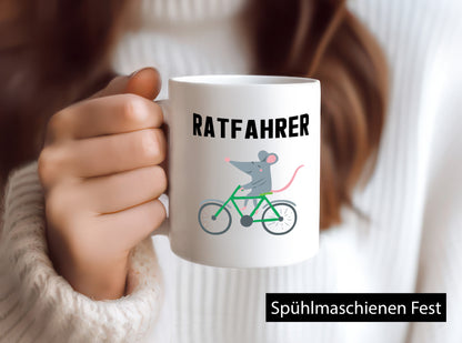 Ratfahrer Motiv | Radfahrer Tasse Ratte lustig Geschenkidee Humor