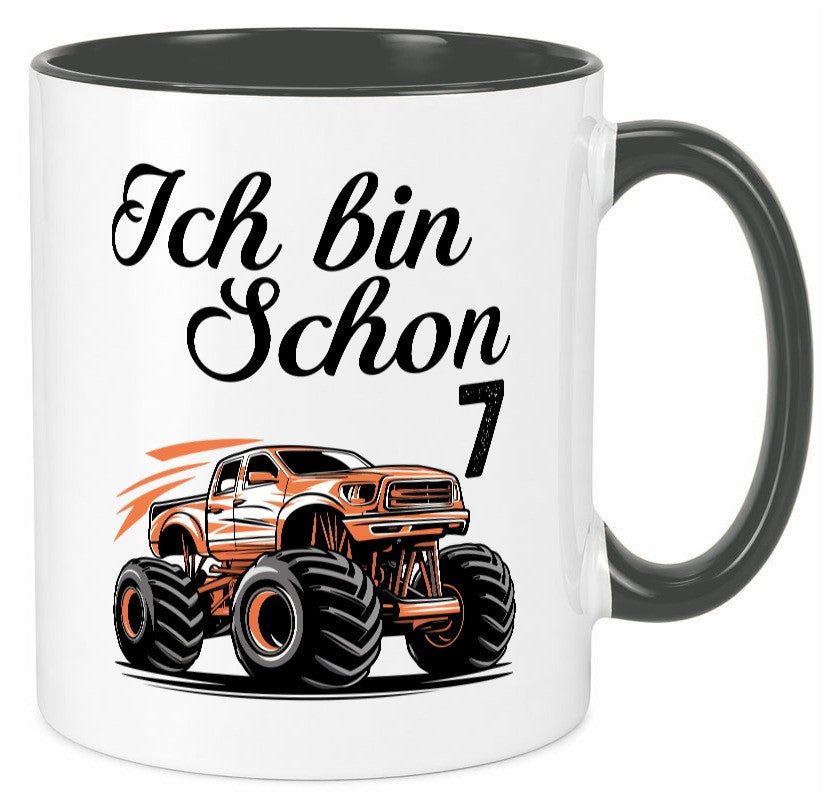 7. Geburtstag | Monster truck 7 Jahre lustiger Spruch Geschenk Geschenkidee Tasse