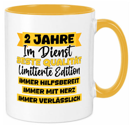2 Jahre im Dienst | Jubiläum Arbeit v8 lustiger Spruch Geschenk Kollegen Büro