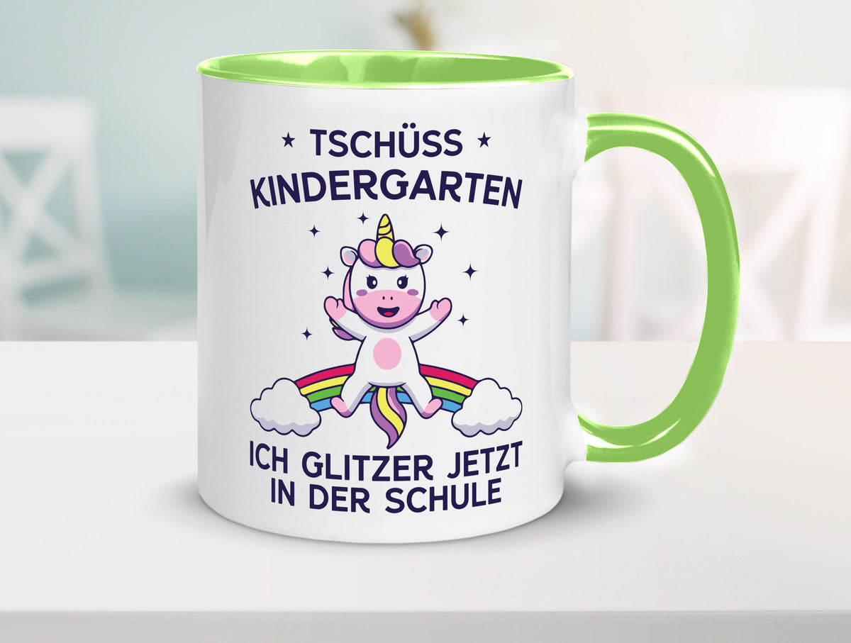 Kindergarten, jetzt Schule | Einhorn Geschenk Humor Geschenkidee lustiger Tasse