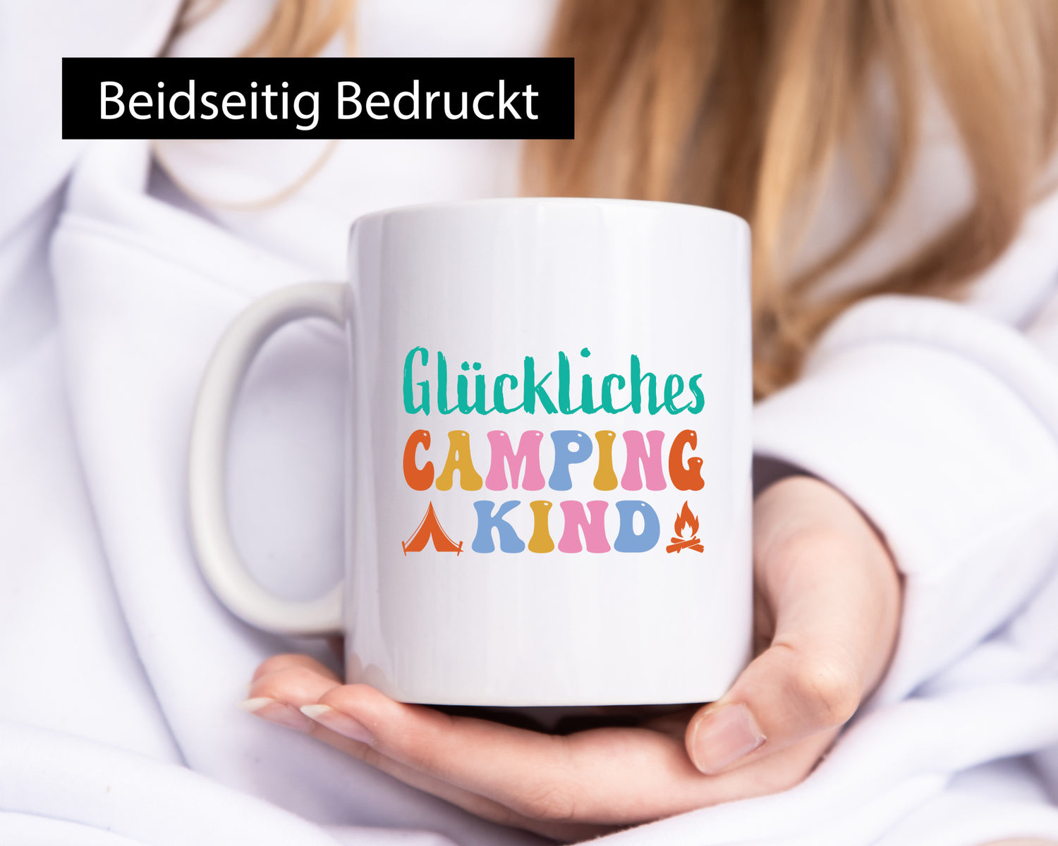 Glückliches | Camping Kind lustiger Spruch Geschenk Humor Geschenkidee Tasse