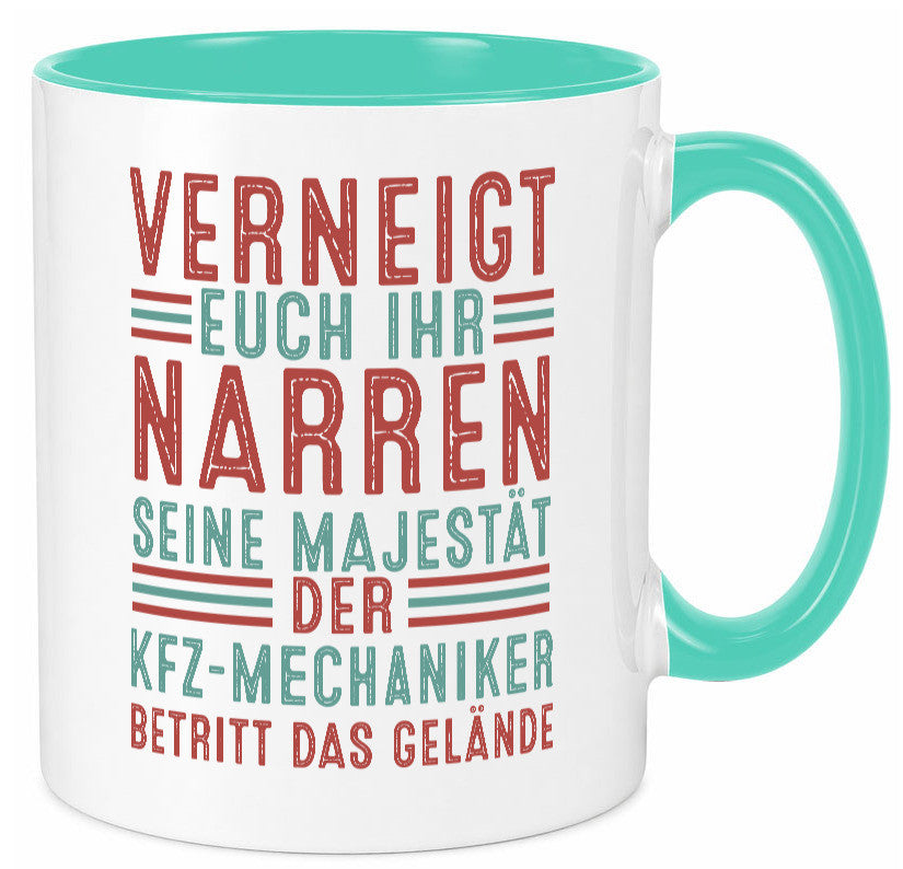 Verneigt euch: KFZ-Mechaniker | Werkstatt Mechaniker lustiger Spruch Geschenk Tasse