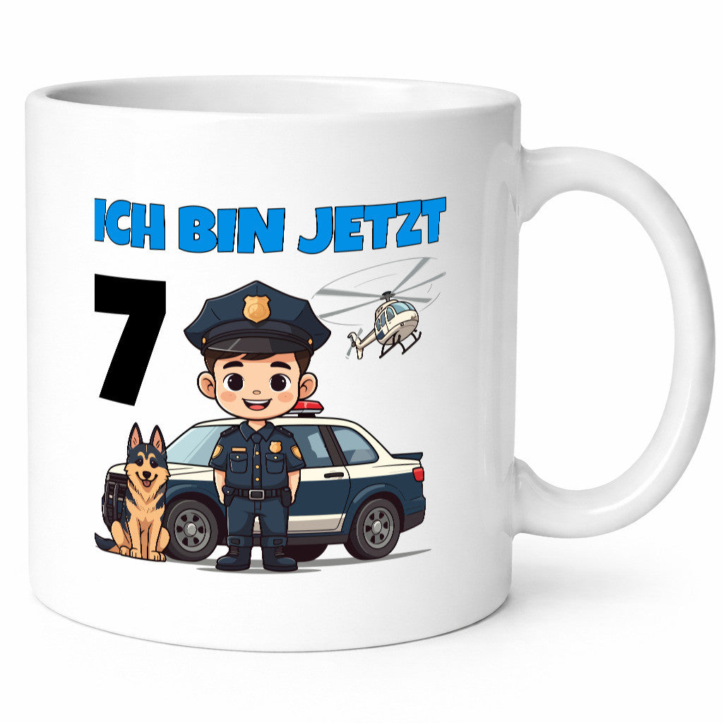 7. Geburtstag | 7 Jahre Polizei Kind Polizeiauto Humor Geschenkidee Tasse