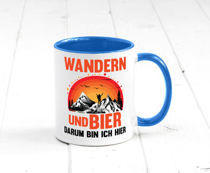 Wandern und Bier darum bin ich hier | lustiger Spruch Geschenk Humor