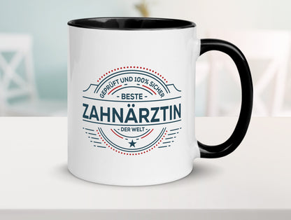 Geprüft und sicher: Zahnärztin | Zahnmedizin Beruf lustig Arbeit Kollegen Büro
