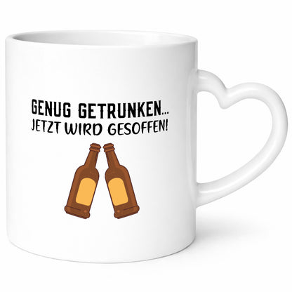 Jetzt wird gesoffen | Bierflaschen Bier Party Freunde Humor Geschenkidee Tasse