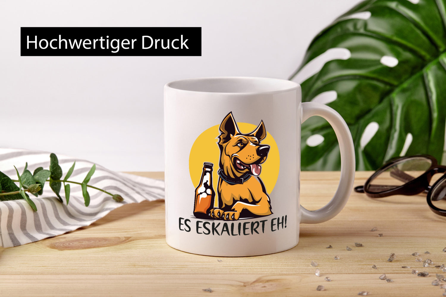 Es Eskaliert eh! | Hund Bier Hundeliebhaber Geschenkidee Tierliebhaber Humor