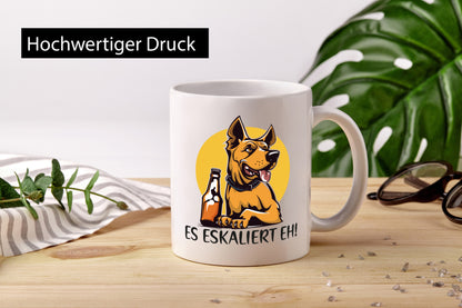 Es Eskaliert eh! | Hund Bier Hundeliebhaber Geschenkidee Tierliebhaber Humor