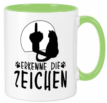 Erkenne die Zeichen | Katze Humor Tierliebhaber Geschenkidee Tasse