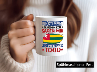 Togo | Urlaub Stimmen in meinem Kopf Traumland Humor Geschenkidee Tasse
