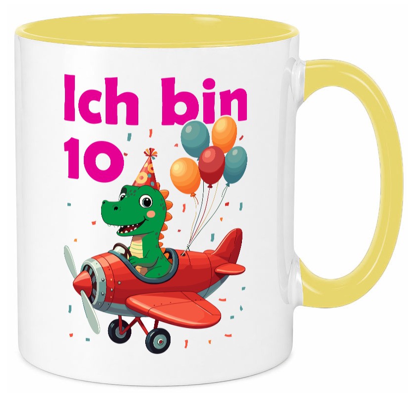 10. Geburtstag | 10 Jahre Drache Flugzeug lustiger Spruch Geschenk Geschenkidee Tasse
