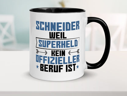 Superheld Schneider | Beruf Schneiderei Geschenkidee Arbeit Kollegen Büro Humor Tasse
