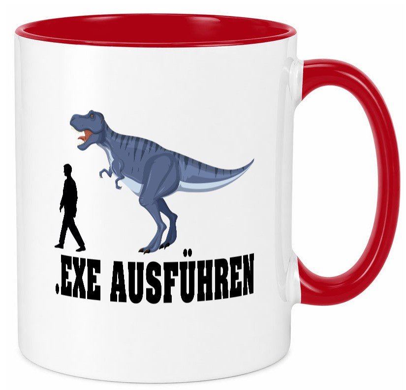 Exe Ausführen | Dinosaurier lustiger Spruch Geschenk Humor Geschenkidee Tasse