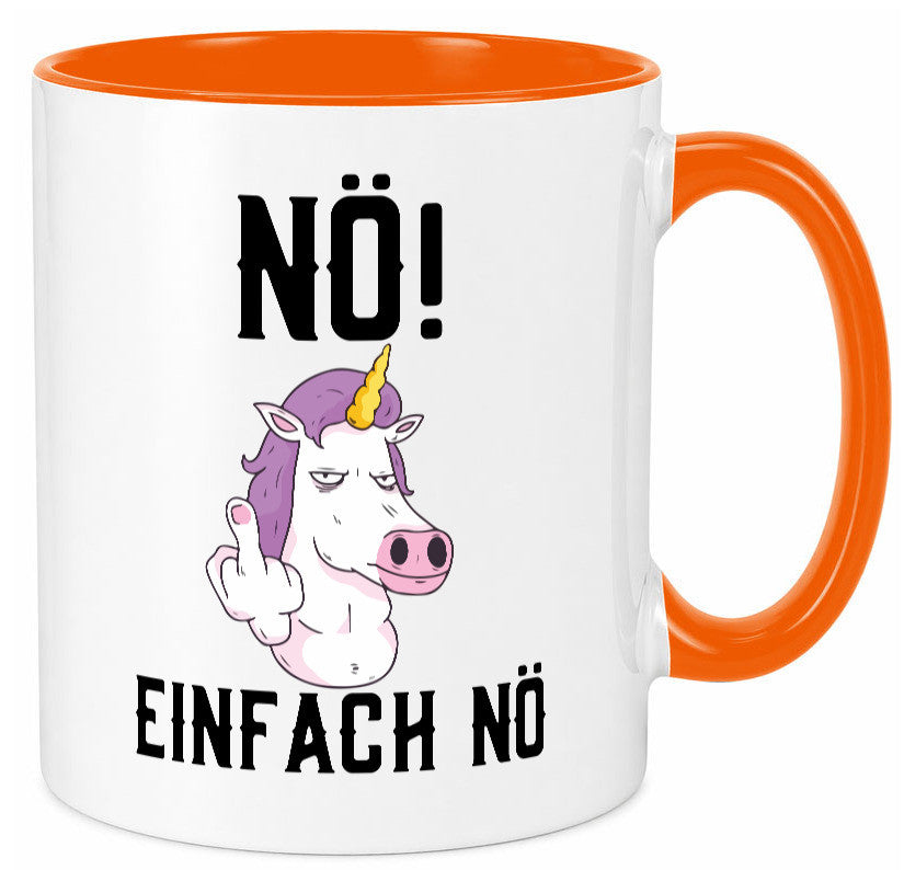Einfach Nö | Keinen Bock Einhorn Mittelfinger Comic Geschenkidee Humor Tasse