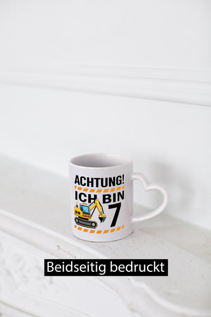 7 Geburtstag Ich bin | Bagger Junge lustiger Spruch Geschenk Geschenkidee Tasse
