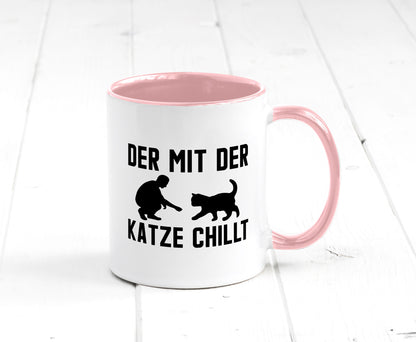 Mit der Katze | Chillen Katzenliebhaber Tierfreund lustiger Spruch Geschenk