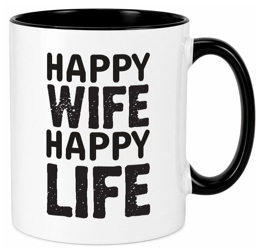 Happy Wife | Ehemann Tasse Ehefrau Humor Statement Geschenkidee