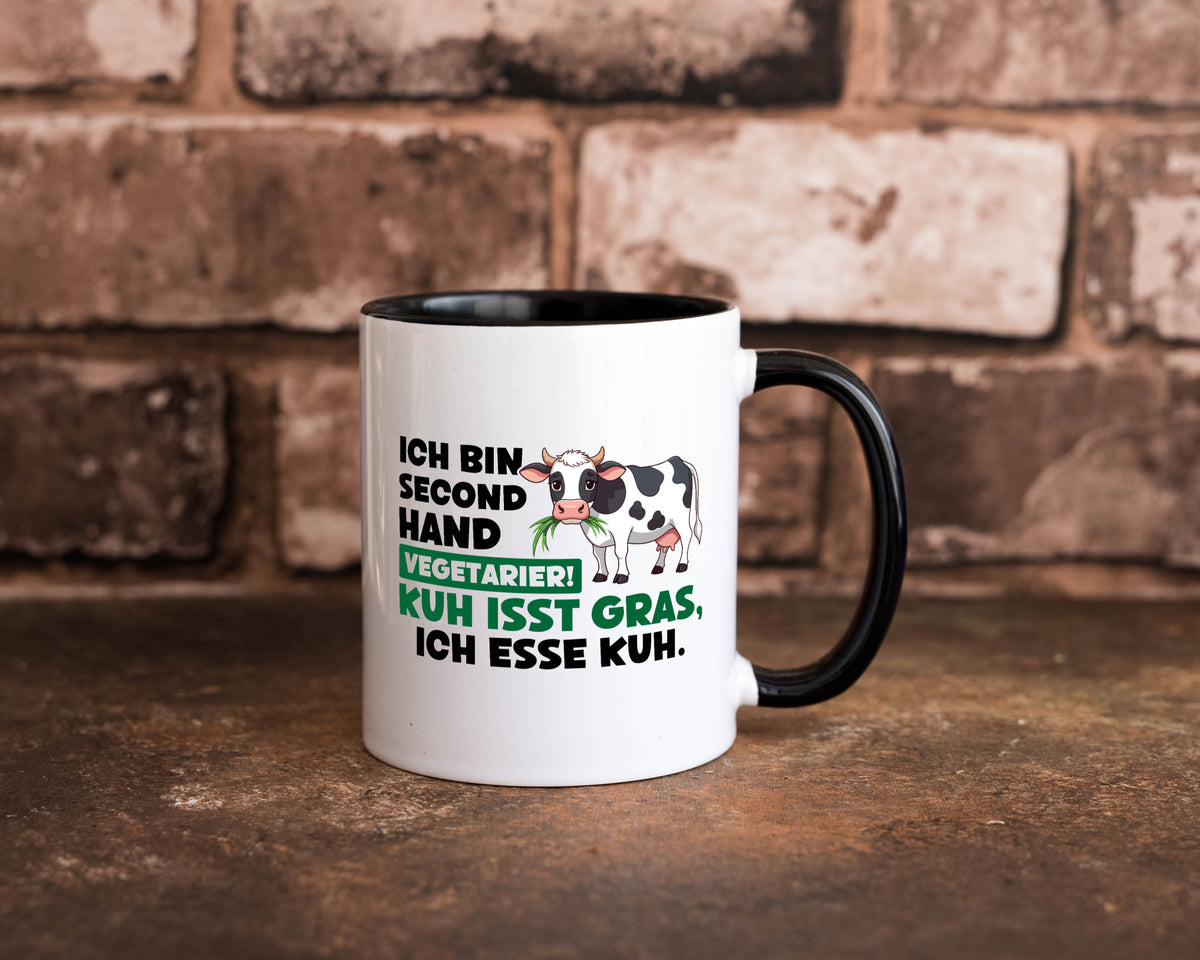 Ich bin secendhand vegetarierer | BBQ Kühe Liebhaber v2 Geschenk Humor Tasse