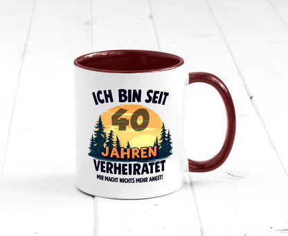 Ich bin Verheiratet | 40. Hochzeitstag Ehepaar v2 Humor Geschenkidee Tasse