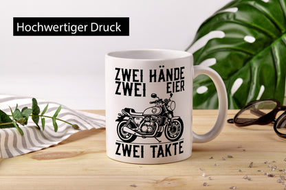 Zwei Hände | Zweitaktmotor Motorrad Moped Biker Geschenkidee Humor Tasse