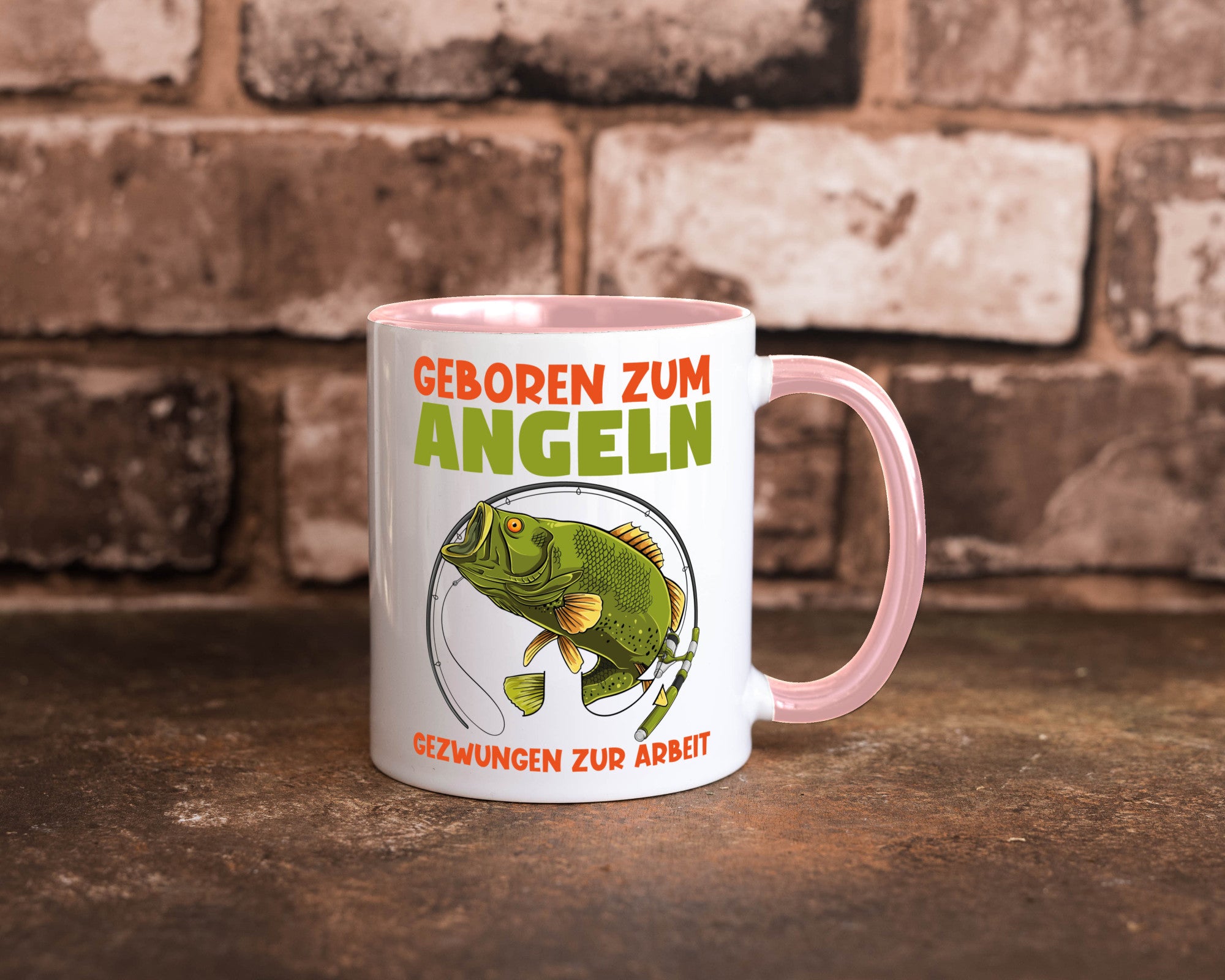 Geboren zum Angeln | Angler Tasse Fischer Spruch Humor Geschenkidee