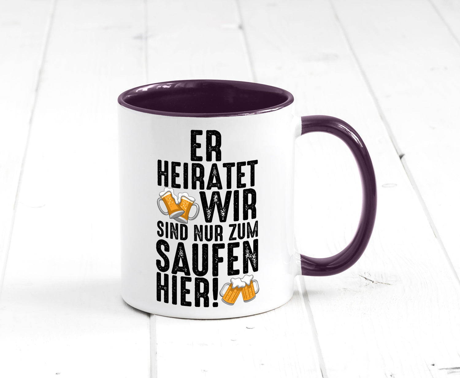 JGA | Er heiratet Junggesellenabschied Polterabend v2 lustiger Spruch Geschenk