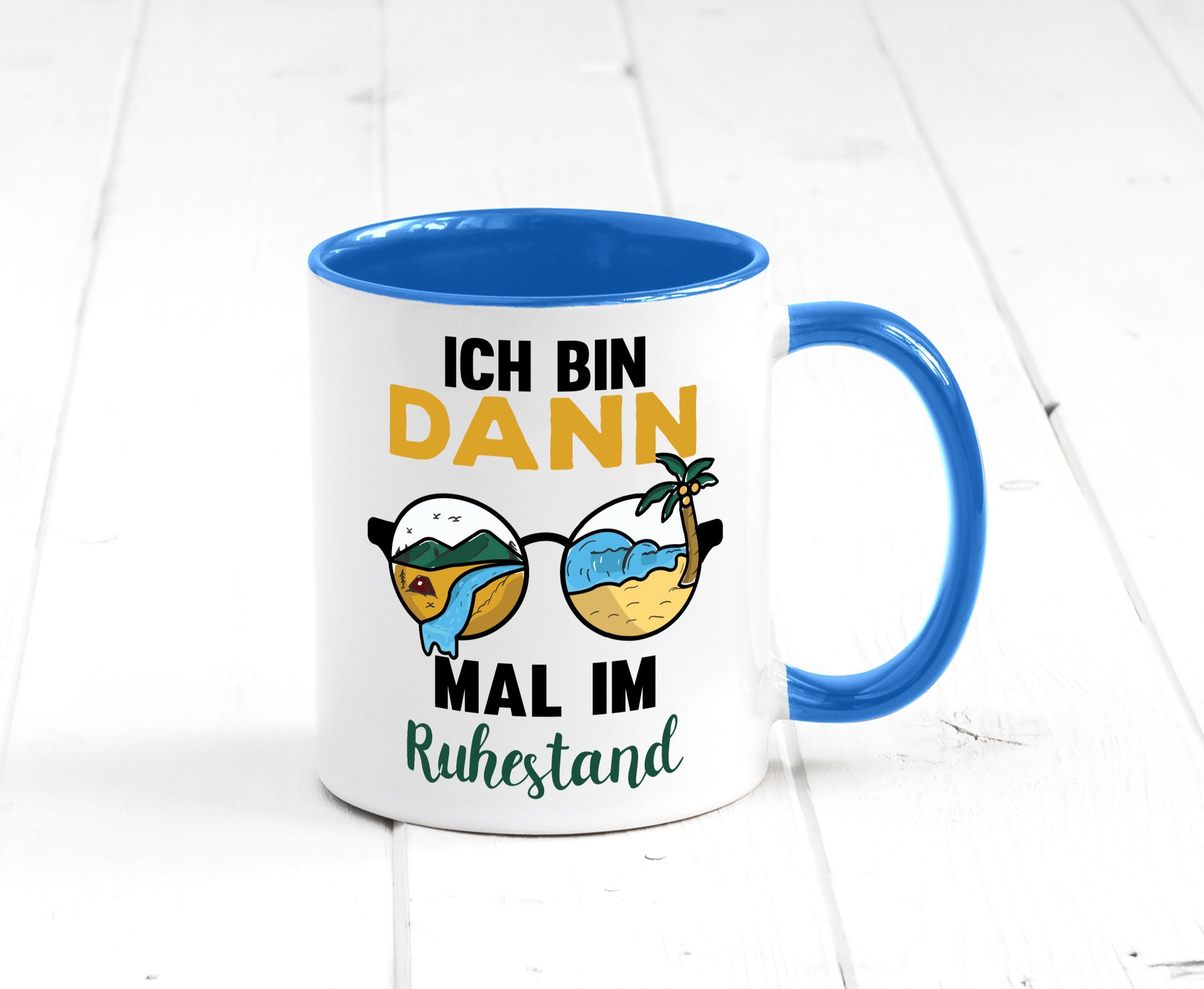 Bin dann mal im Ruhestand | Sonnenbrille Palme Meer lustig Jubiläum Geschenk