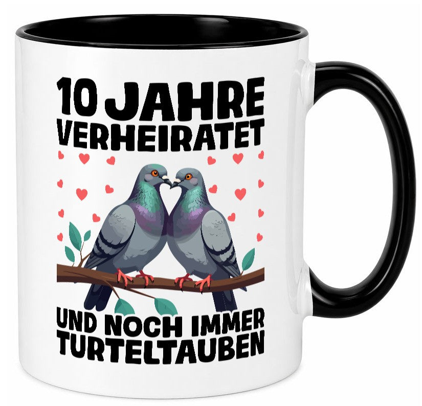 10 Jahre verheiratet | Turteltauben Ehe Ehepaar Geschenk Humor Geschenkidee Tasse