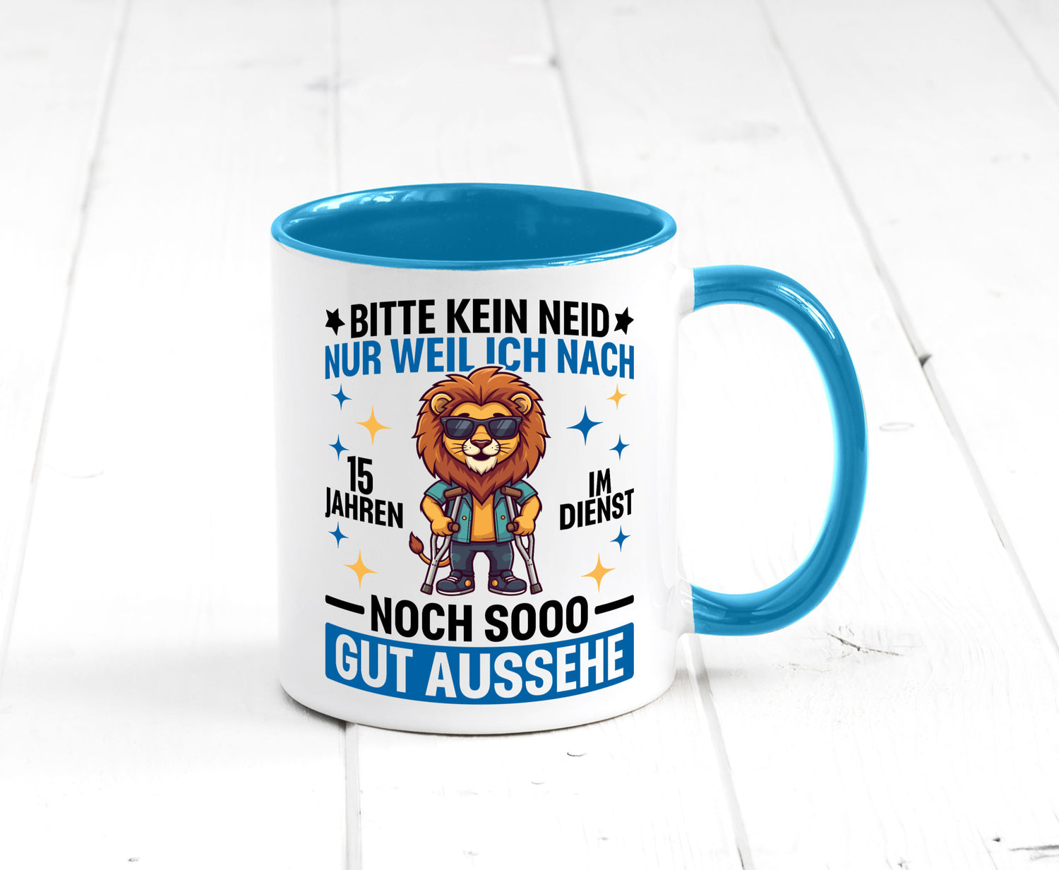 15 Jahre im Dienst | Arbeitsjubiläum Arbeit lustig Kollegen Büro Geschenk Tasse