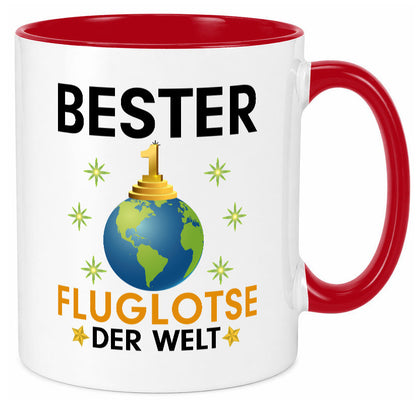 Welt Bester Fluglotse | Flugverkehr Flughafen lustiger Spruch Geschenk Humor Tasse