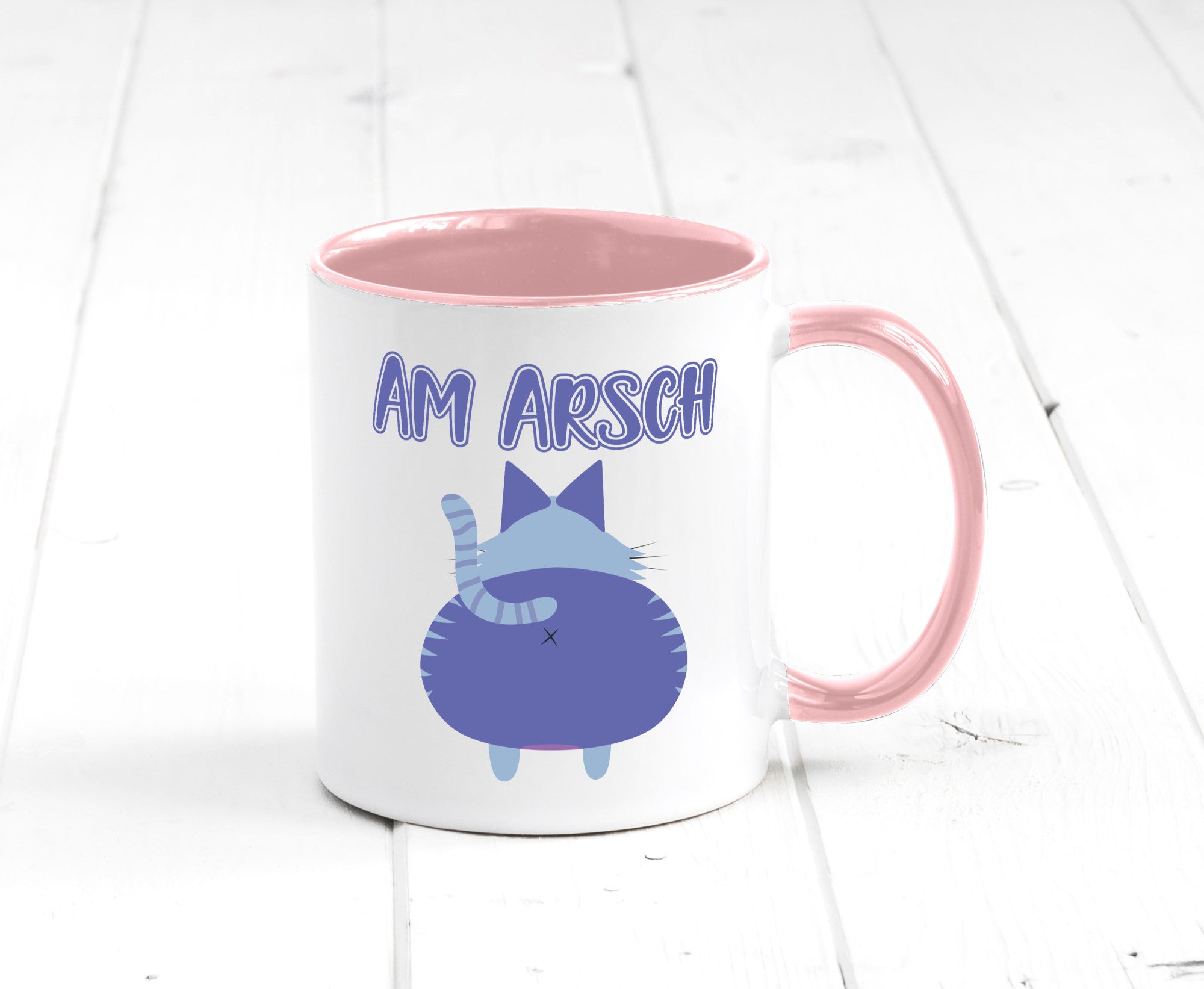 Am Arsch | Katzenmotiv Tasse Kollege Katzenbesitzer Geschenkidee Arbeit