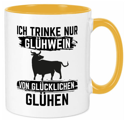 Ich drinke nur Glühwein | Wein von Glühen lustiger Spruch Geschenk Humor Tasse