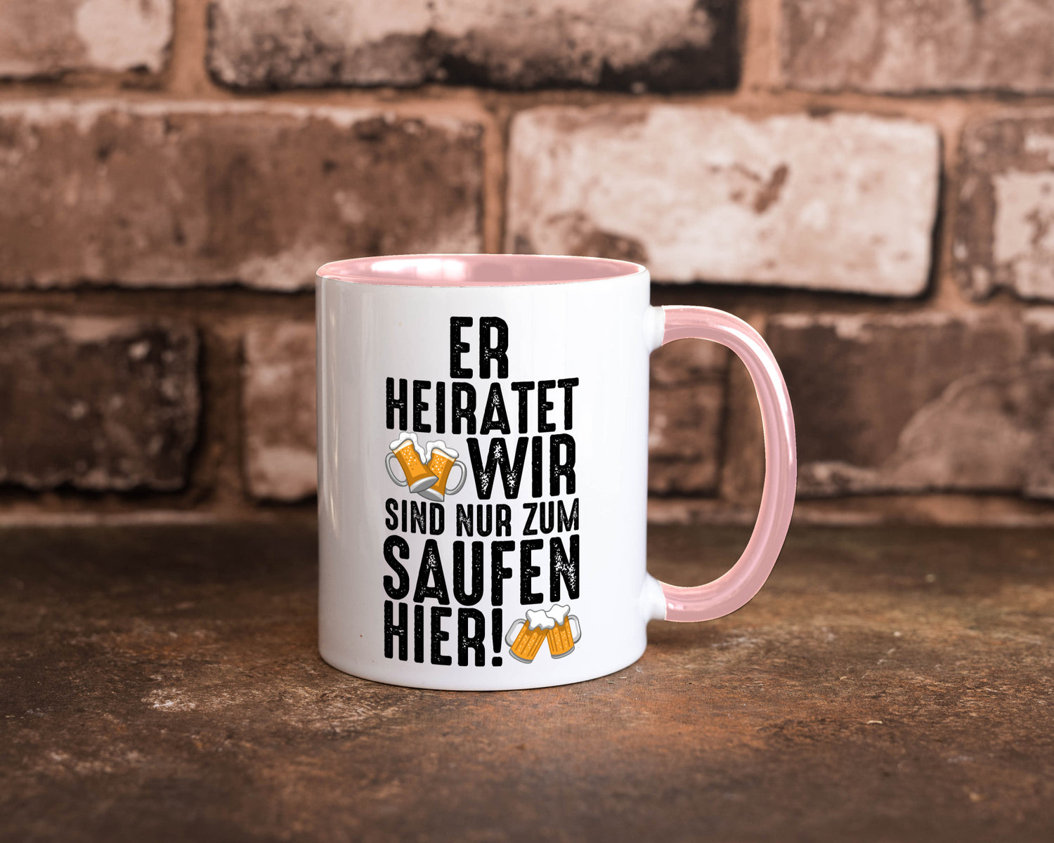 JGA | Er heiratet Junggesellenabschied Polterabend v2 lustiger Spruch Geschenk
