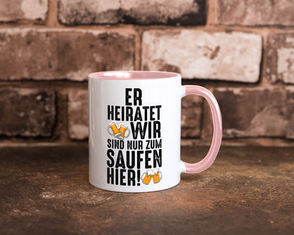 JGA | Er heiratet Junggesellenabschied Polterabend v2 lustiger Spruch Geschenk