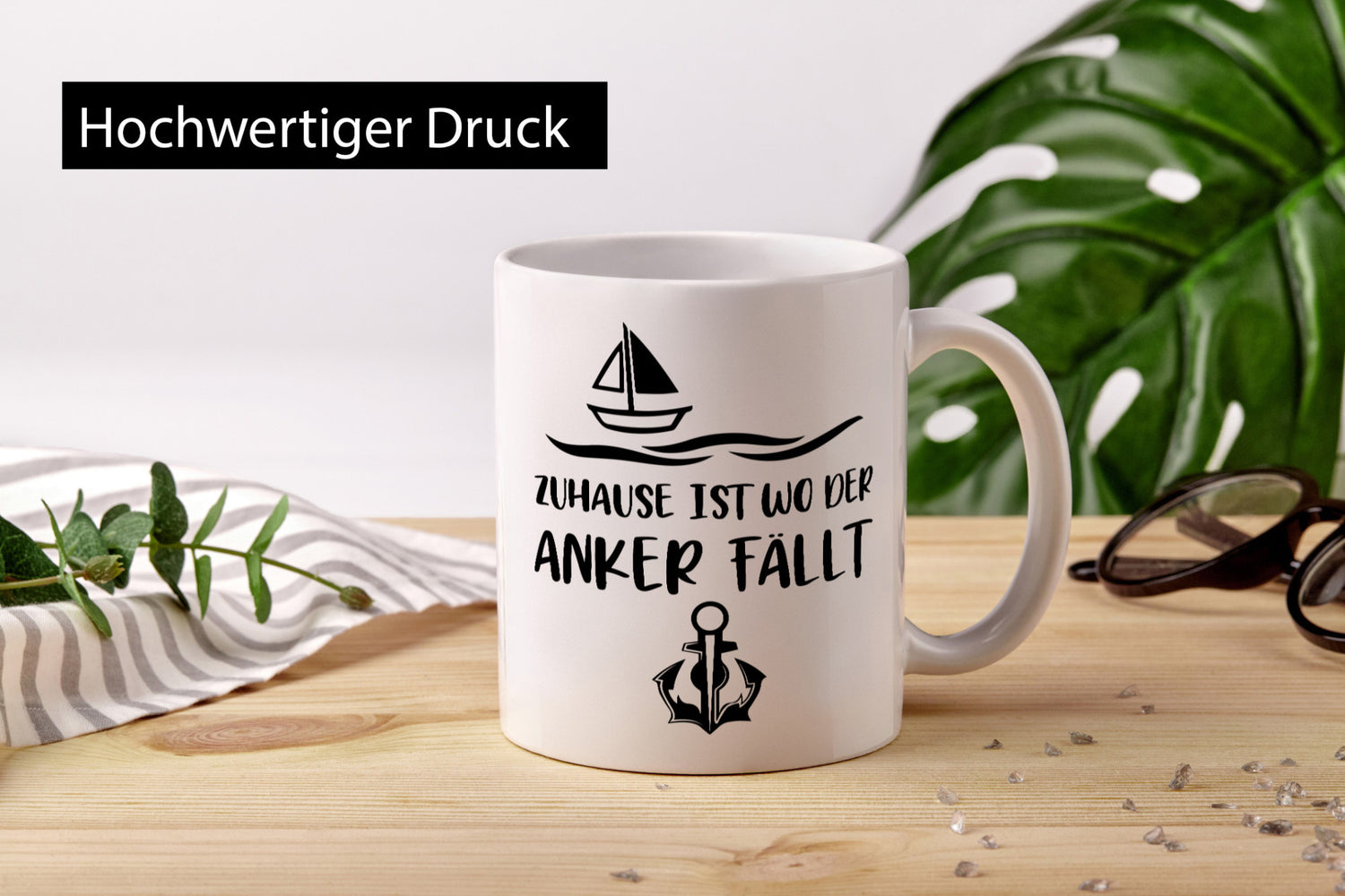 Zuhause ist wo der Anker Fällt | Kapitän Geschenkidee Humor Tasse