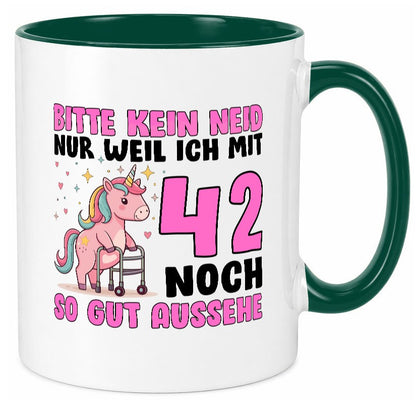42. Geburtstag | 42 Jahre Mit noch so gut aussehen lustiger Spruch Geschenk Tasse