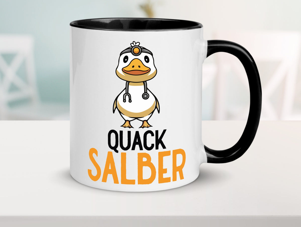 Quacksalber | witzige Ente Comic Arzt Ãrztin v2 Geschenkidee Humor Tasse