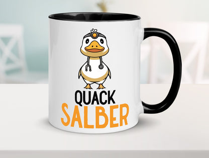 Quacksalber | witzige Ente Comic Arzt Ãrztin v2 Geschenkidee Humor Tasse