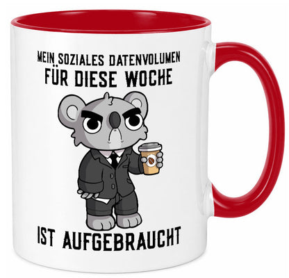 Soziales Datenvolumen | wütender Bär Einzelgänger Nerd Geschenkidee Humor Tasse