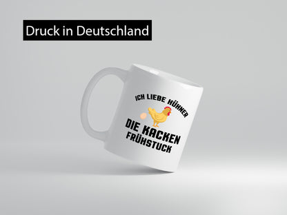 Ich liebe Hühner | Spruch lustig Frühstück Humor Geschenkidee Tasse