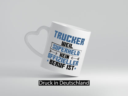 Superheld Trucker | LKW Fahrer Beruf lustig Arbeit Kollegen Büro Geschenk Tasse